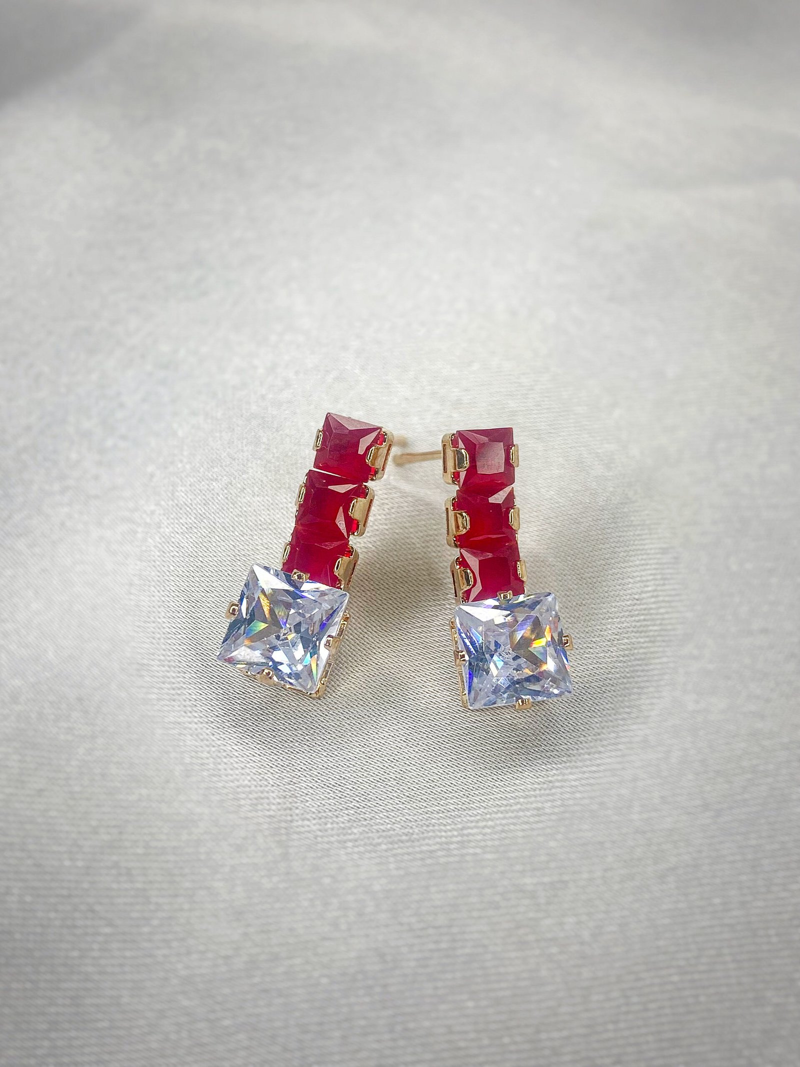 Crystal Earrings (Red) - Image 2