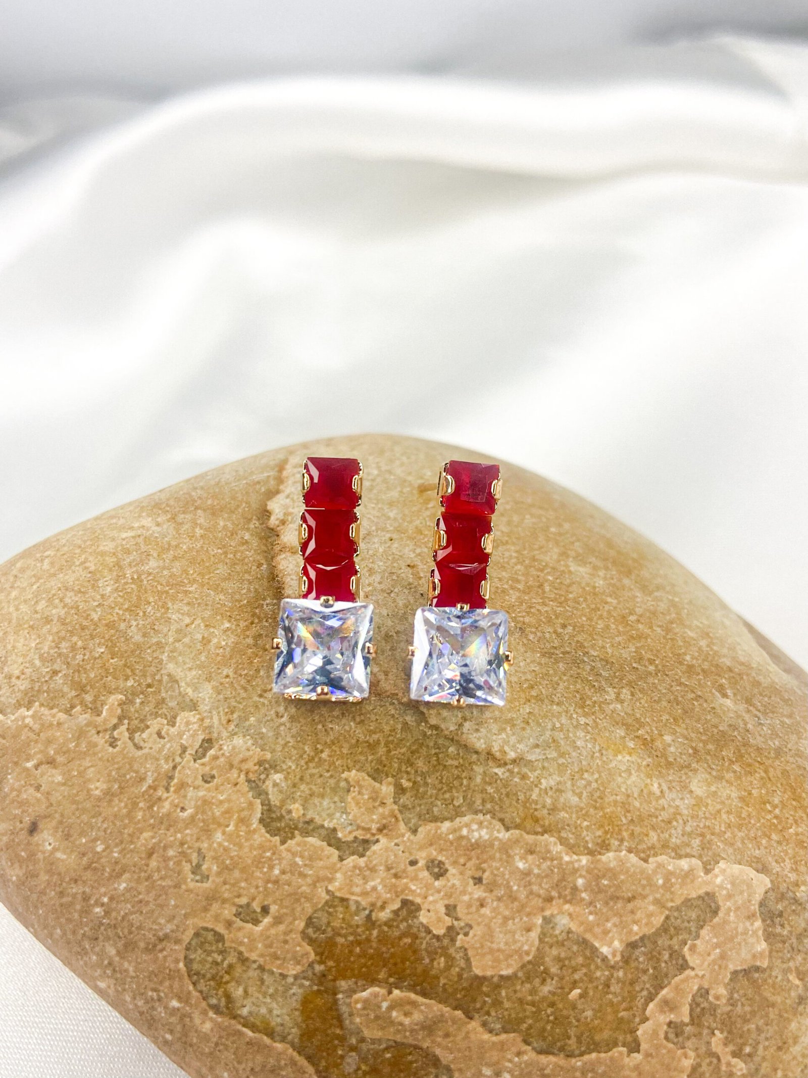 Crystal Earrings (Red)