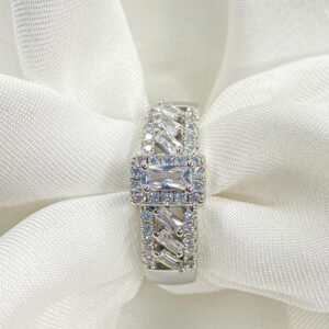 Silver zircon Adjustable ring
