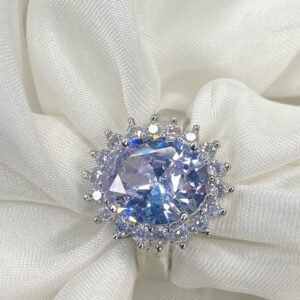 Blue zircon Adjustable ring