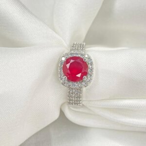 Red Rose quartz Adjustable ring