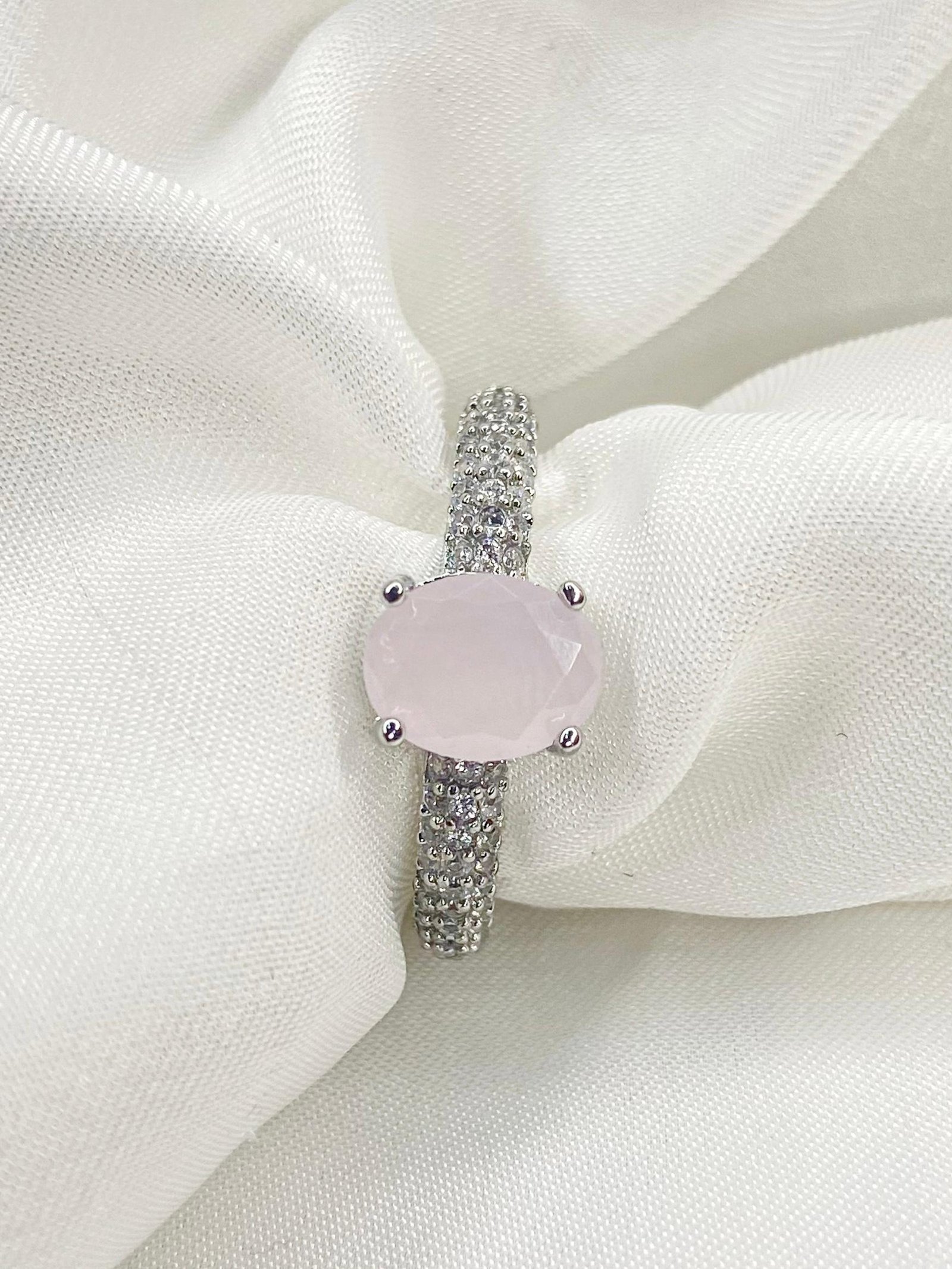Rose quartz Adjustable ring