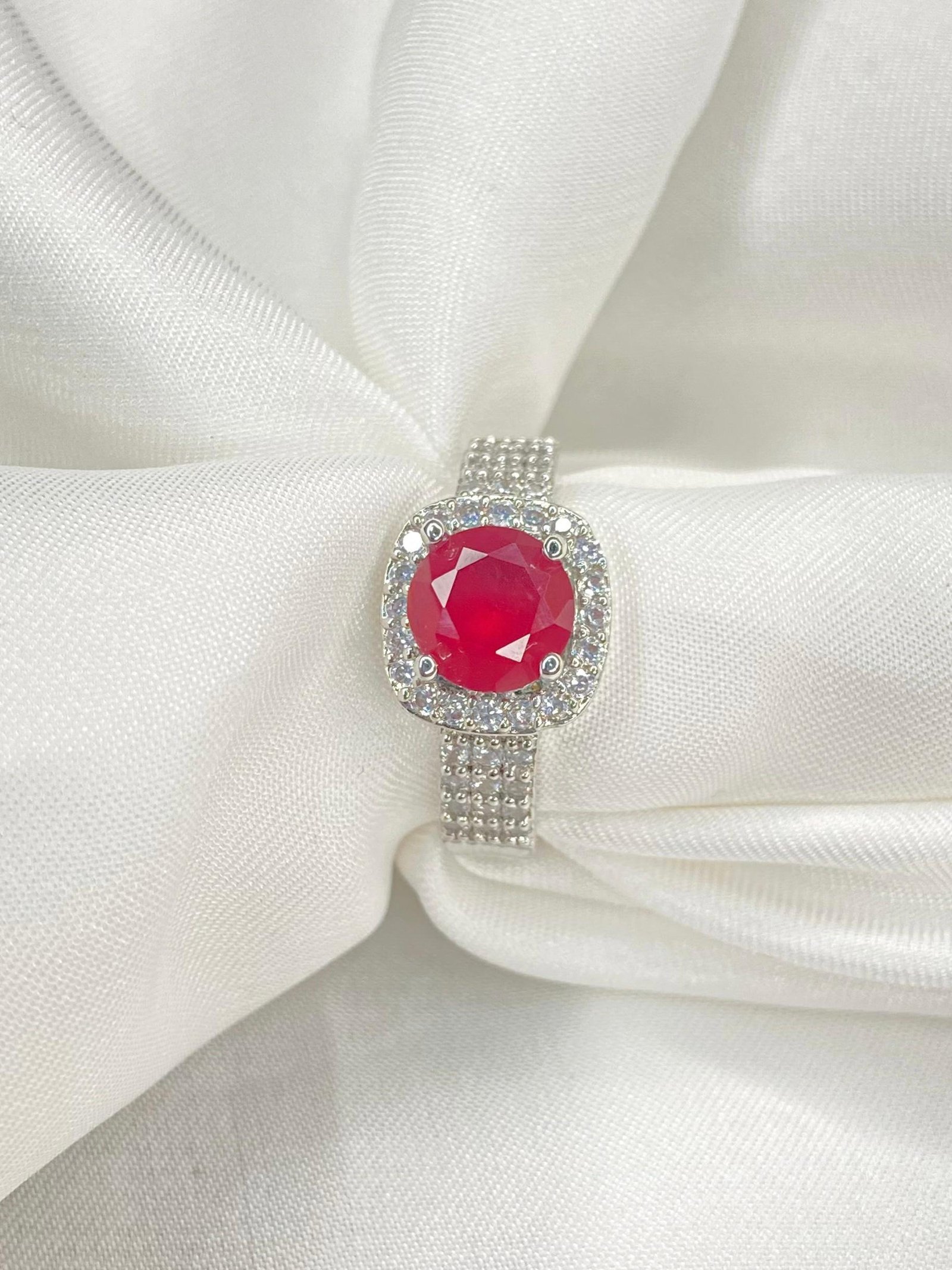 Red Rose quartz Adjustable ring